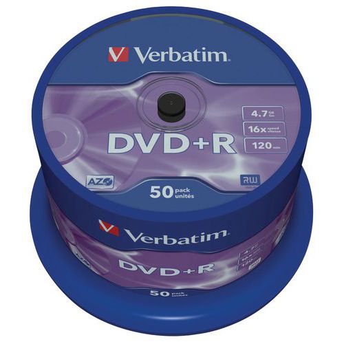 DVD+R 16X Matt Silver - Lote de 25 y 50 Verbatim