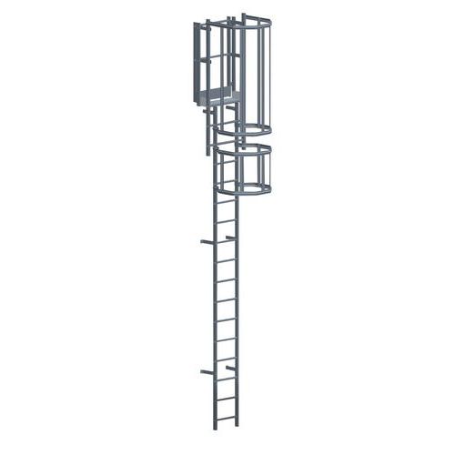 Kit completo de escalera con jaula de protección - Altura 3 m