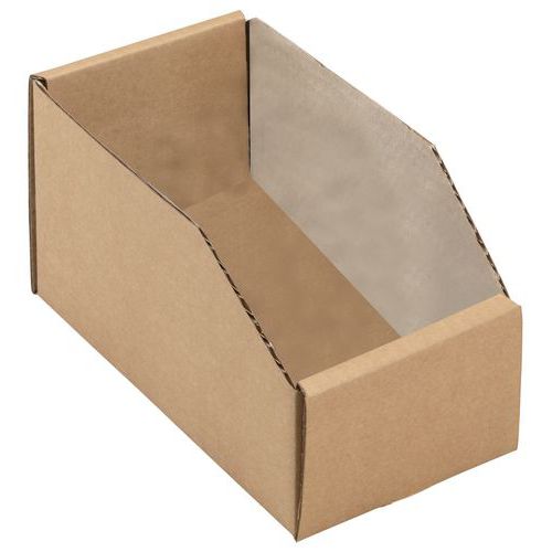 Compartimentos con abertura frontal de cartón kraft marrón - Longitud de 200 mm - 2,4 L
