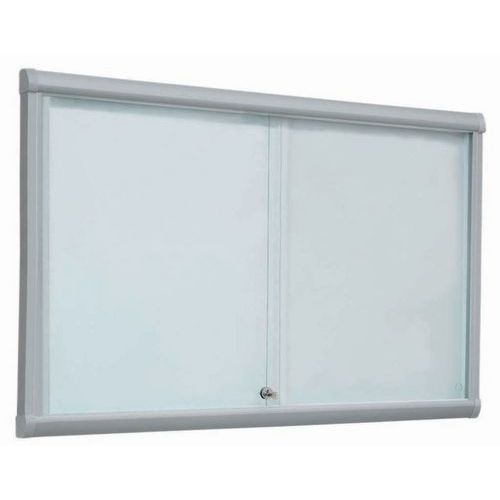 Vitrina de interior con puertas correderas Leader - Fondo de aluminio - Puerta de cristal de máxima seguridad
