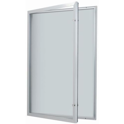 Vitrina de exterior con puerta batiente - Fondo de aluminio - Puerta de vidrio de seguridad - Cerradura difere