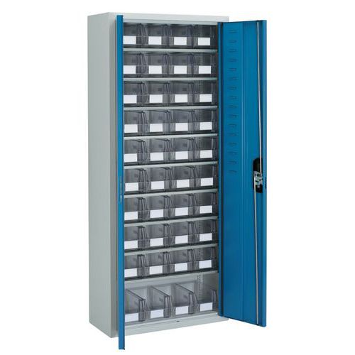 Armario con cajas con abertura frontal transparentes - Mediano - Con puertas