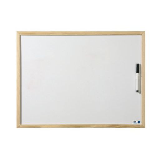 Pizarra blanca con perfil de madera