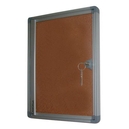 Vitrina de interior Phoenix - Fondo de corcho - Puertas de plexiglás