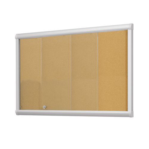 Vitrina de interior puertas correderas Leader - Fondo de corcho - Puerta de cristal de máxima seguridad