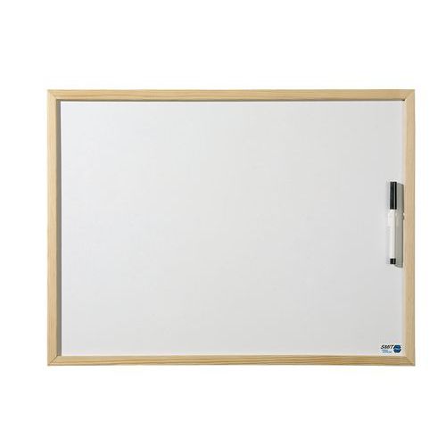 Pizarra blanca con perfil de madera