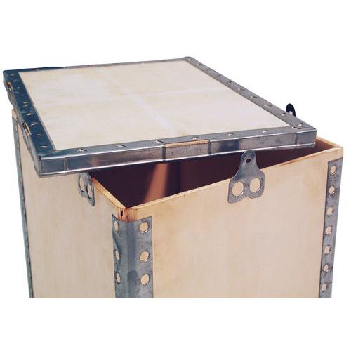 Caja de transporte de contrachapado con tapa