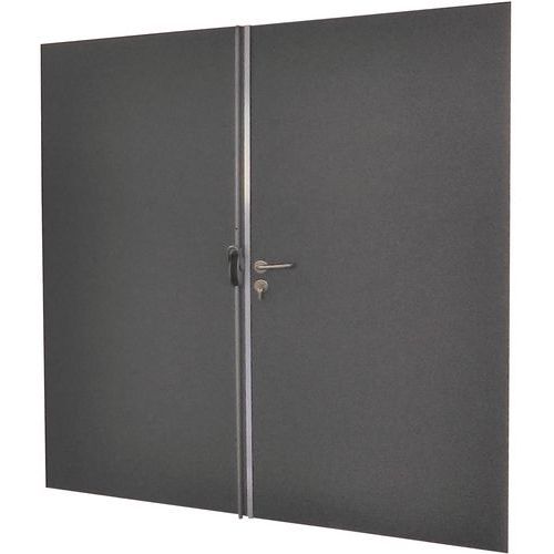 Puerta batiente para cerramientos de taller de chapa de acero o con melamina- Panel macizo - Altura 2,75 m