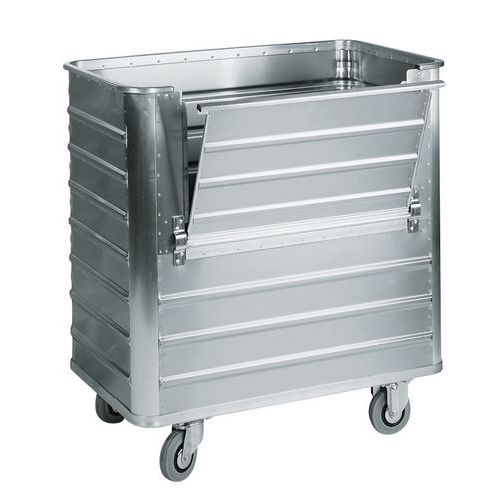 Carro contenedor de aluminio - Panel 1/2 abatible