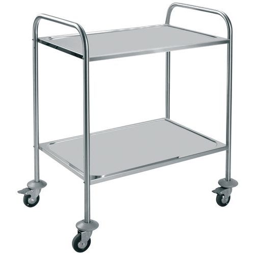 Carro de acero inoxidable - 2 niveles - Carga 60 kg