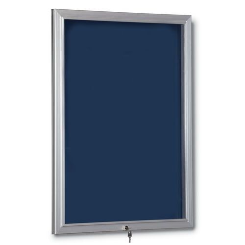 Vitrina de interior y exterior Azul - Fondo de aluminio Puertas de plexiglás