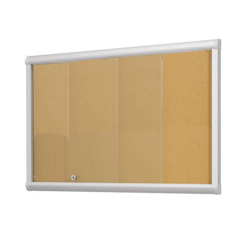Vitrina de interior puertas correderas Leader - Fondo de corcho - Puerta de cristal de máxima seguridad