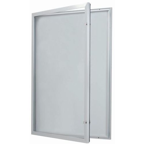 Vitrina de exterior con puerta batiente - Fondo de aluminio - Puerta de vidrio de seguridad - Cerradura difere