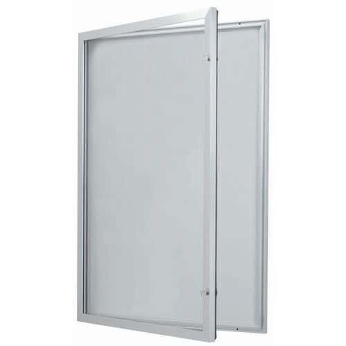 Vitrina de exterior con puerta batiente - Fondo de aluminio - Puerta de vidrio de seguridad - Cerradura idénti