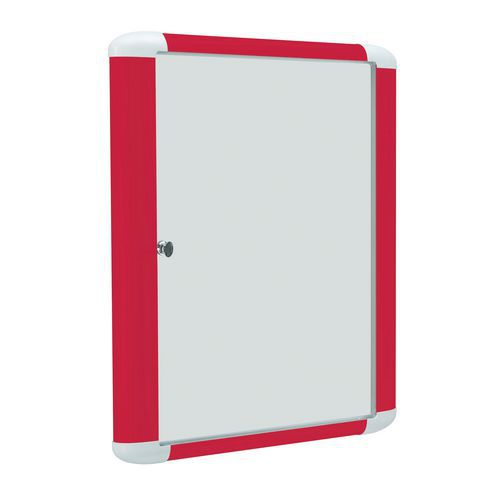 Vitrina de interior de color - Fondo de aluminio - Puertas de vidrio de seguridad