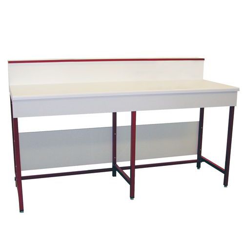 Mesa de laboratorio modular - Estratificado - Con respaldo