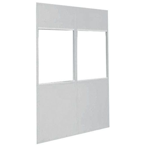 Cerramiento de tabique doble de chapa de acero - Panel acristalado (4 mm) - Altura 2,5 m