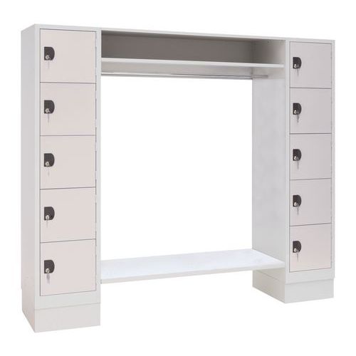 Vestuario de varios compartimentos con perchero abierto Modulo de 1 a 2 columnas - Manutan