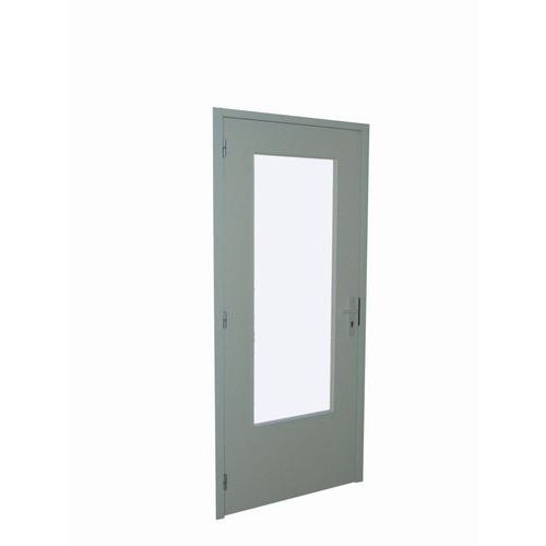 Puerta batiente para cerramiento de taller de melamina - Panel macizo - Altura 3,03 m