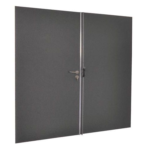 Puerta corredera para cerramientos de taller de chapa de acero o con melamina- Panel macizo - Altura 2,5 m