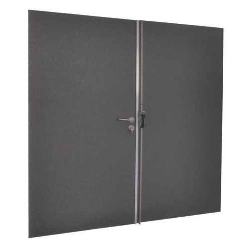 Puerta corredera para cerramientos de taller de chapa de acero o con melamina- Panel macizo - Altura 3 m