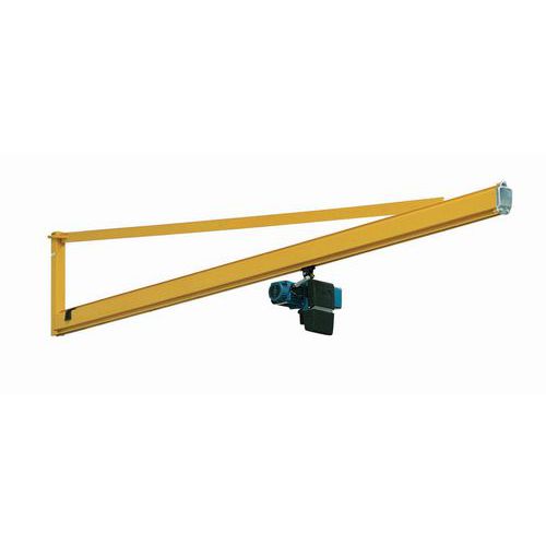 Grúa de pared con pluma triangular + polipasto DC- Capacidad de 80 a 500 kg