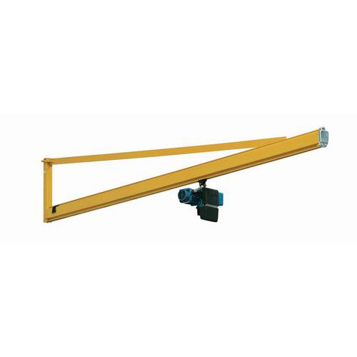 Grúa de pared con pluma triangular + polipasto DC- Capacidad de 80 a 500 kg