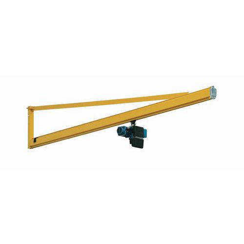 Grúa de pared con pluma triangular + polipasto DC- Capacidad de 80 a 500 kg