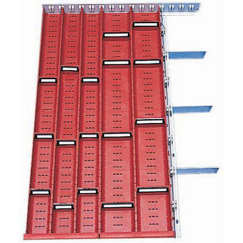 Solución de organización para cajón Modul - 8 canaletas y 17 separadores.