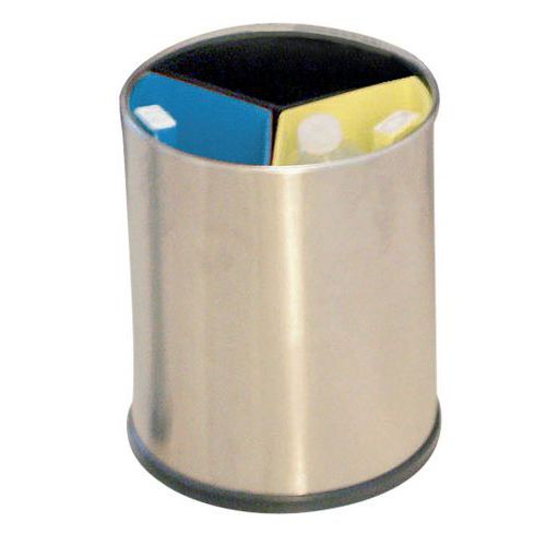 Papelera de oficina 3 compartimentos - Cubos de colores - 13 L