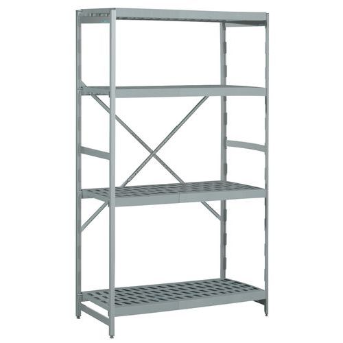 Estantería de aluminio para alimentos Norme 12 - Baldas de poliestirol - Hupfer