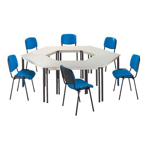 Conjunto de mesa de reunión 6 mesas y 6 sillas