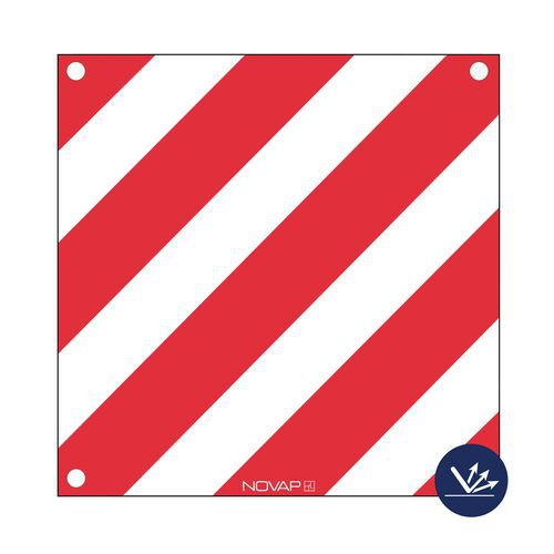 Panel de señalización con franjas rojo/blanco - Novap