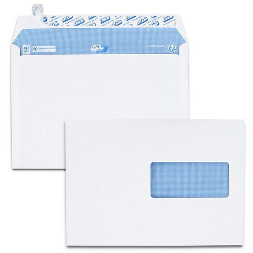 Sobre blanco de 90 g/m² con ventana de 45 x 100 mm - Caja de 200 Sobre blanco de 90 g/m² con ventana de 45 x 100 mm - Caja de 200