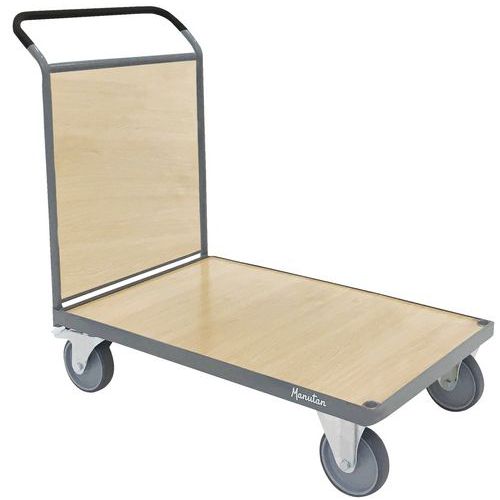 Carro con revestimiento de madera - 1 respaldo - Capacidad de 500 kg - Manutan Carro con revestimiento de madera - 1 respaldo - Capacidad de 500 kg - Manutan