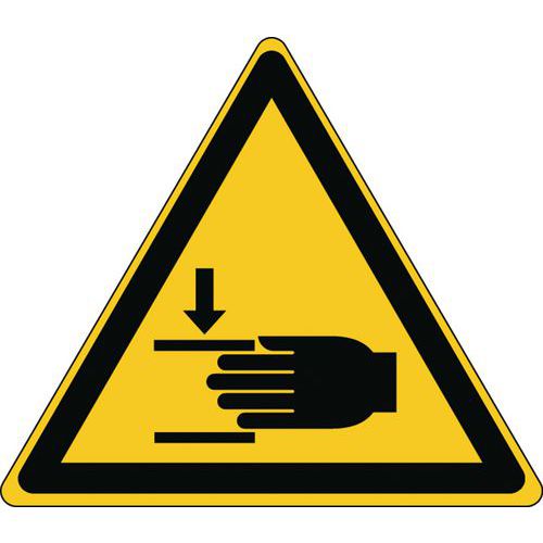 Señal de peligro triángulo - Aplastamiento de manos - Rígida