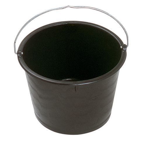 Caja redonda de polietileno negro de 20 litros con asa - Mondelin
