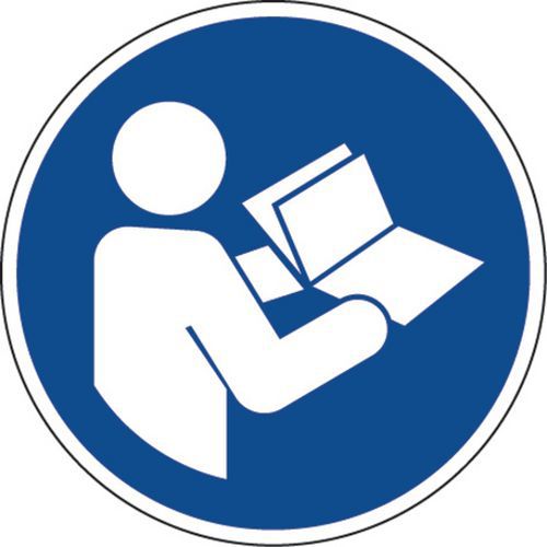 Panel de obligación - Consulte el manual de instrucciones- Aluminio Panel de obligación - Consulte el manual de instrucciones- Aluminio