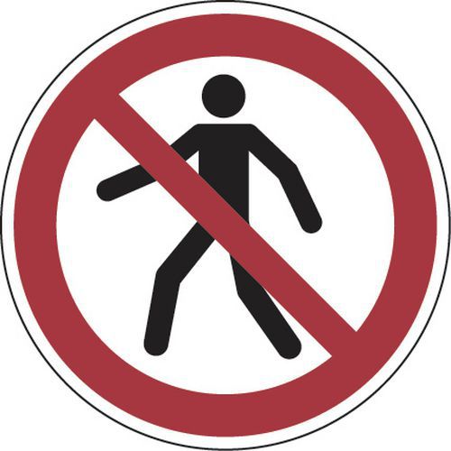 Panel de prohibición - Prohibido a peatones - Aluminio