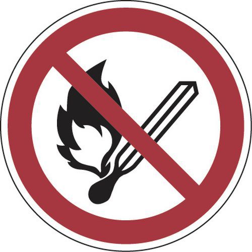 Panel de prohibición - Prohibido encender fuego - Aluminio