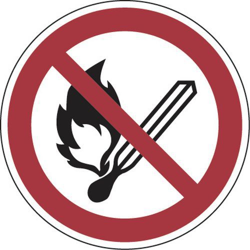 Panel de prohibición - Prohibido encender fuego - Adhesivo Panel de prohibición - Prohibido encender fuego - Adhesivo