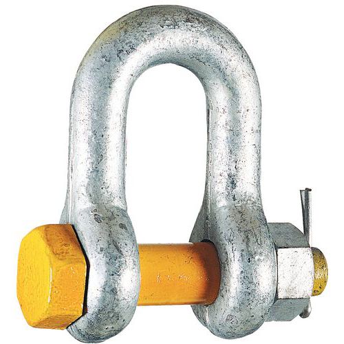Manilla recta de acero galvanizado HR - Capacidad de 1000 a 25 000 kg