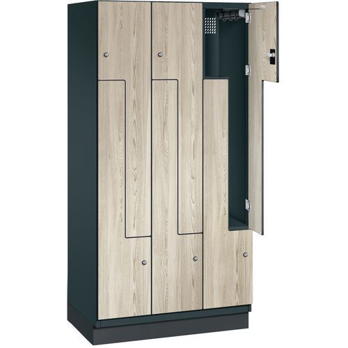 Vestuario puerta L madera - 2 a 6 casilleros ancho 150 mm - En base