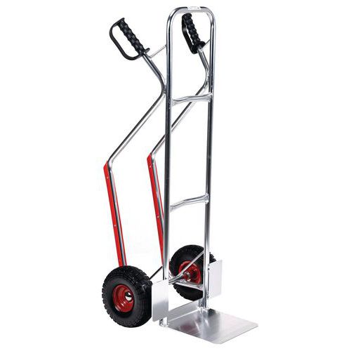 Carretilla de aluminio para 100 kg - Ruedas a prueba de pinchazos - Manutan Expert Carretilla de aluminio para 100 kg - Ruedas a prueba de pinchazos - Manutan Expert