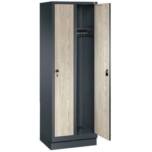 Vestuario puerta madera Évolo - 2 a 4 columnas - Ancho 300 mm - En base