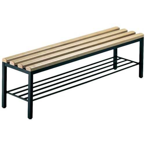 Banco vestuario de madera - con rejilla para calzado - CP