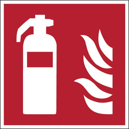 Panel de seguridad incendio cuadrado - Extintor - Rígido