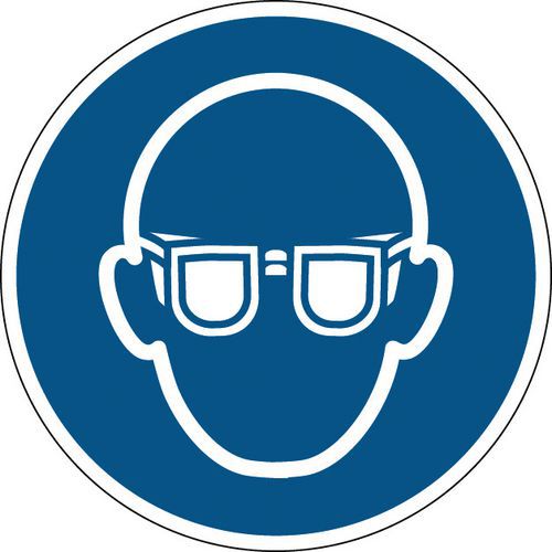 Panel de obligación redondo - Gafas de protección obligatorias - Rígido