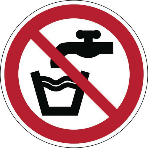 Panel de prohibición redondo - Agua no potable - Rígido