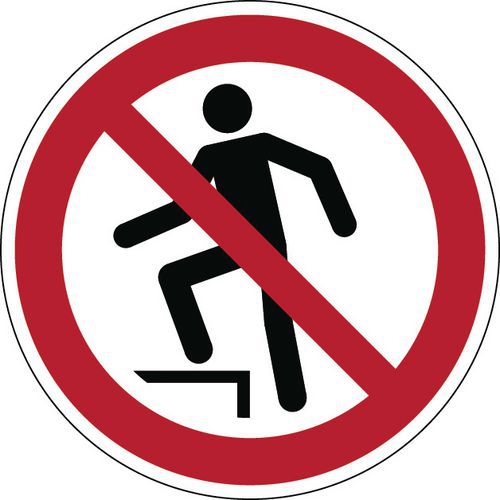 Panel prohibición redondo - Prohibición caminar en la superficie - Rígido